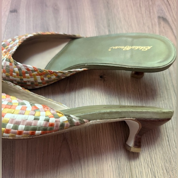 vintage Eddie Bauer woven colorful kitten heels size 8.5 leather uppers - Picture 4 of 6